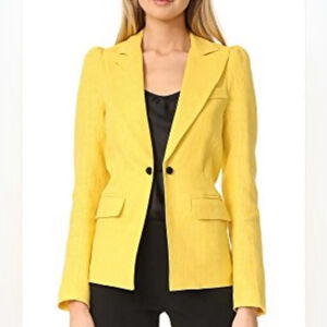 Smythe Mildred Linen Blazer Size 6 Dandelion Yellow